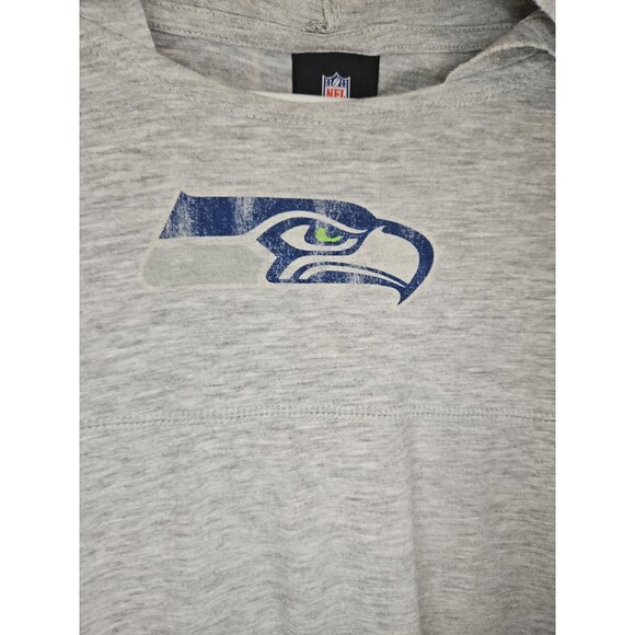 Seattle Seahawks NFL Lightweight Pullover Hoodie Gray Logo Girls Size L Large - Picture 3 of 8